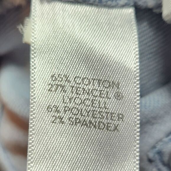 J.Jill Denim Authentic Fit Cropped Jeans Light Blue Cuffed Frayed Hem Stretch 10 - Picture 11 of 12